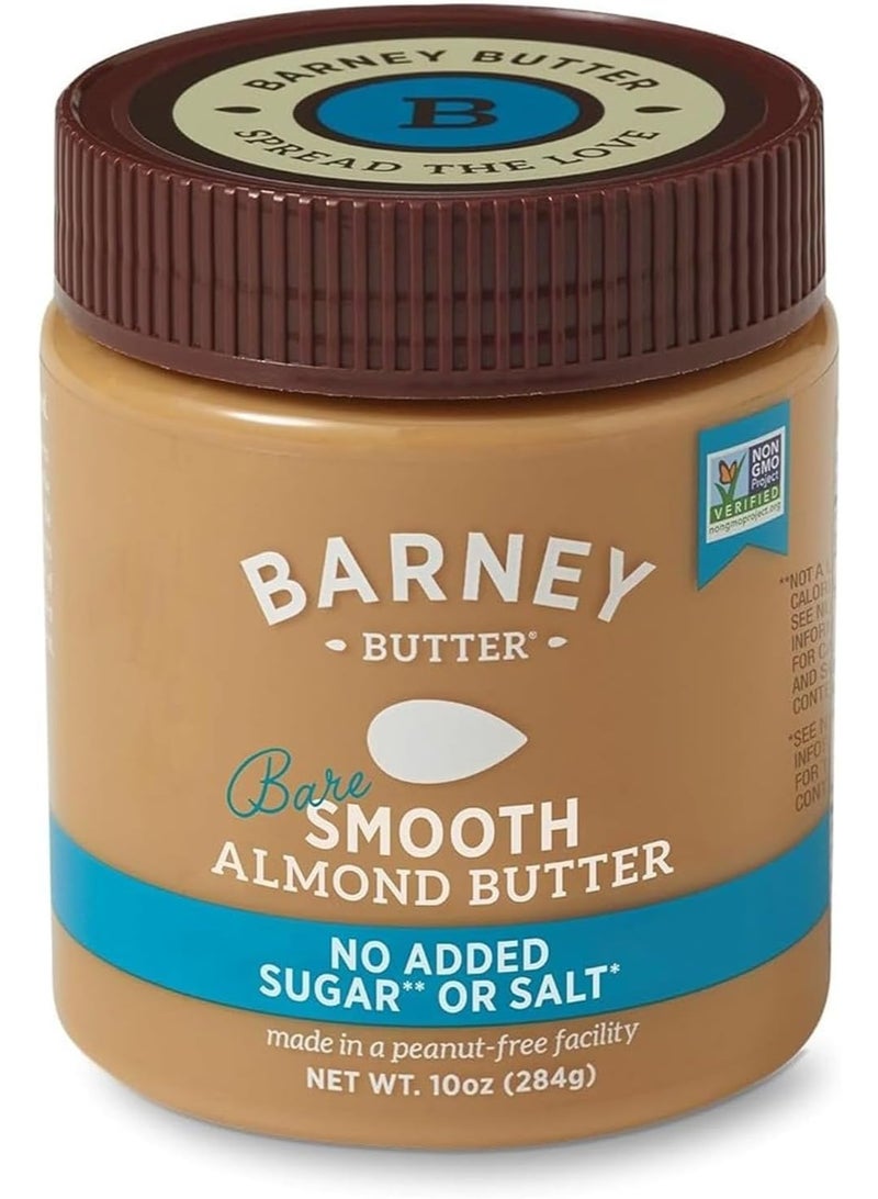 Barney Butter Almond Butter Bare Smooth No Added Sugar or Salt, Skin-Free Almonds 10oz (284g) - Image 1